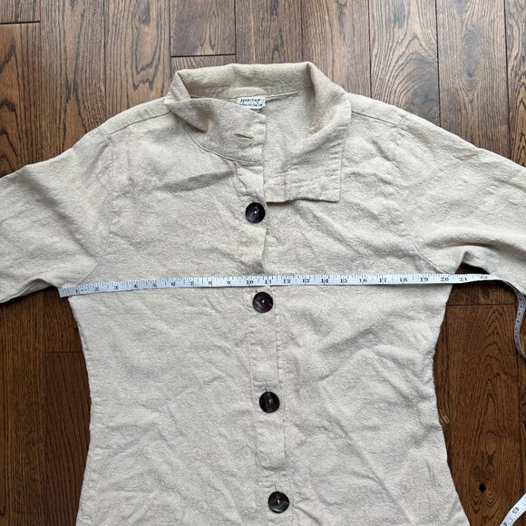 Habitat Women's Tencel Cotton Mother of Pearl Button Ivory Top Jacket Artsy Med - Picture 6 of 16